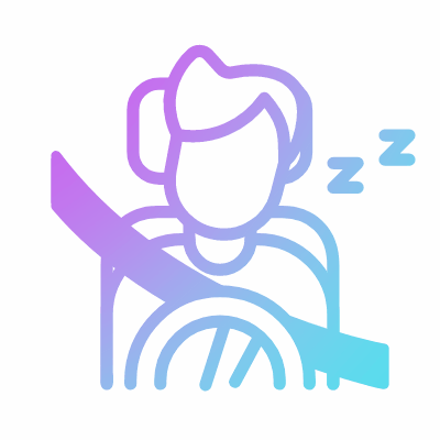 Sleepy driver, Animated Icon, Gradient