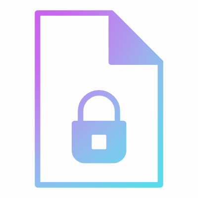 Document lock, Animated Icon, Gradient