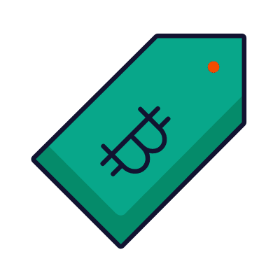 Bitcoin price tag, Animated Icon, Lineal