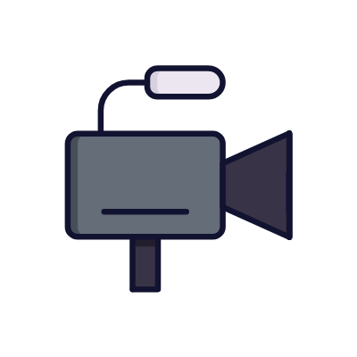 Vlog camera, Animated Icon, Lineal