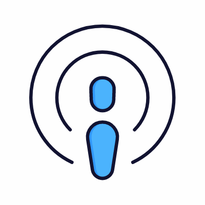 Podcasts, Animated Icon, Lineal