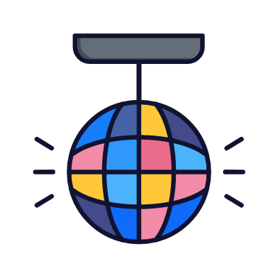 Disco ball, Animated Icon, Lineal