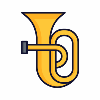 Tuba, Animated Icon, Lineal
