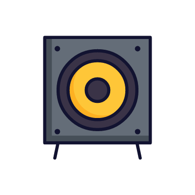Subwoofer, Animated Icon, Lineal