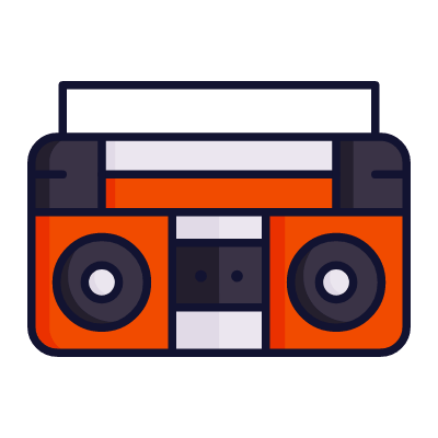 Boombox, Animated Icon, Lineal
