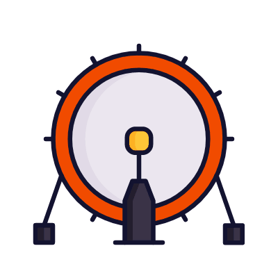 Bass drum, Animated Icon, Lineal