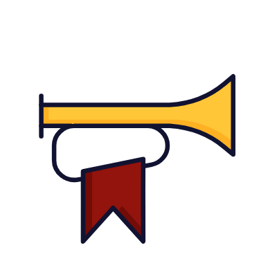 Bugle, Animated Icon, Lineal