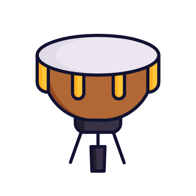 Timpani drum, Animated Icon, Lineal