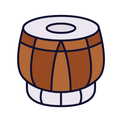 Tabla drum, Animated Icon, Lineal