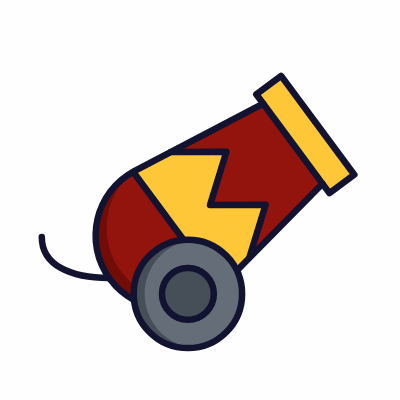 Circus cannon, Animated Icon, Lineal