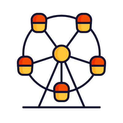 Ferris wheel, Animated Icon, Lineal
