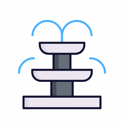 Fountain, Animated Icon, Lineal