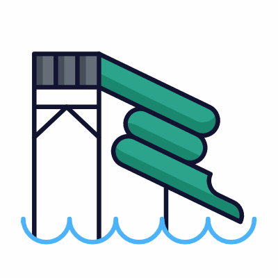 Water park, Animated Icon, Lineal
