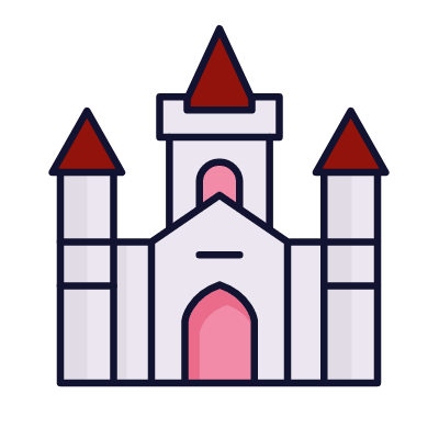 Castle, Animated Icon, Lineal