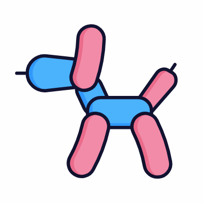 Balloon dog, Animated Icon, Lineal