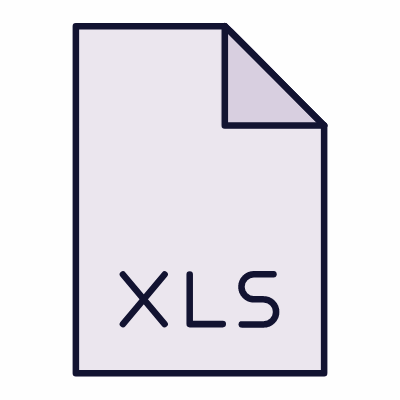 XLS document, Animated Icon, Lineal