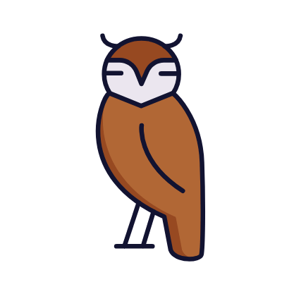 Owl, Animated Icon, Lineal