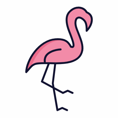 Flamingo, Animated Icon, Lineal