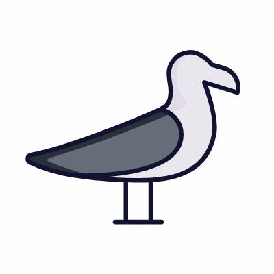 Seagull, Animated Icon, Lineal