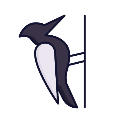 Woodpecker, Animated Icon, Lineal