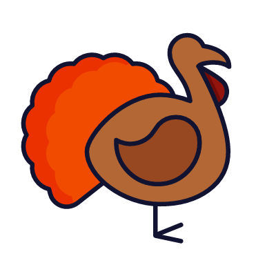 Turkey, Animated Icon, Lineal
