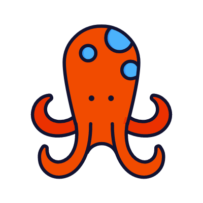 Octopus, Animated Icon, Lineal