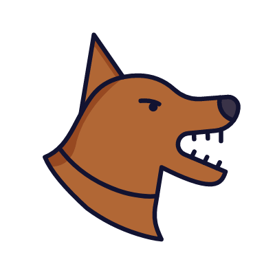 Angry dog, Animated Icon, Lineal
