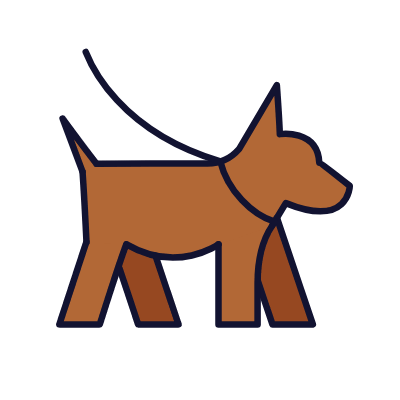 Dog walking, Animated Icon, Lineal