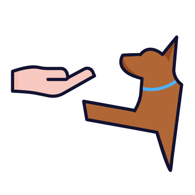 Dog training, Animated Icon, Lineal