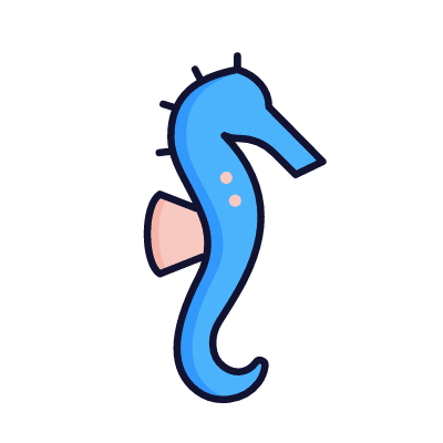 Seahorse, Animated Icon, Lineal