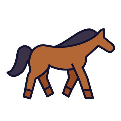 Trotting horse, Animated Icon, Lineal