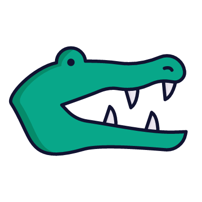 Crocodile, Animated Icon, Lineal