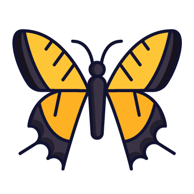Tiger butterfly, Animated Icon, Lineal