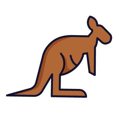 Kangaroo, Animated Icon, Lineal