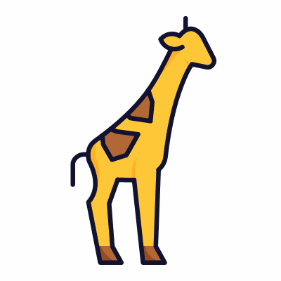 Giraffe, Animated Icon, Lineal