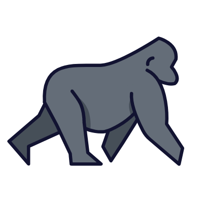 Gorilla, Animated Icon, Lineal