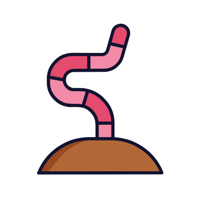 Earthworm, Animated Icon, Lineal