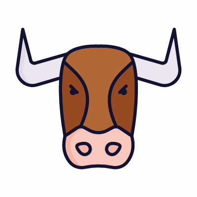 Bull, Animated Icon, Lineal