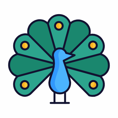 Peacock, Animated Icon, Lineal