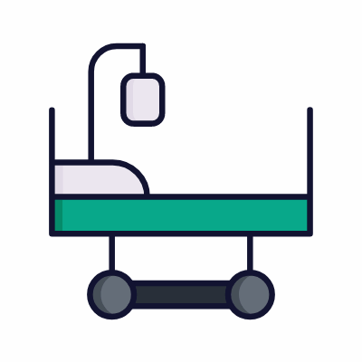 Hospital bed, Animated Icon, Lineal