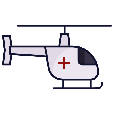 Medical helicopter, Animated Icon, Lineal