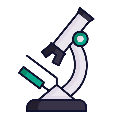 Microscope, Animated Icon, Lineal
