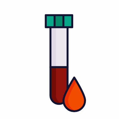 Blood test, Animated Icon, Lineal