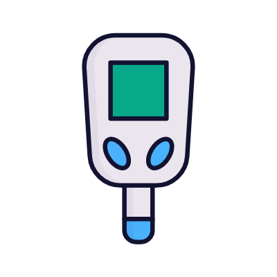 Glucometer, Animated Icon, Lineal