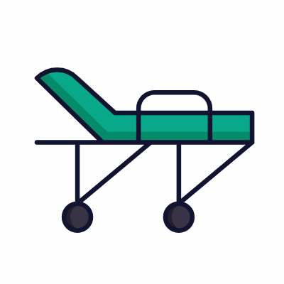 Medical stretcher, Animated Icon, Lineal