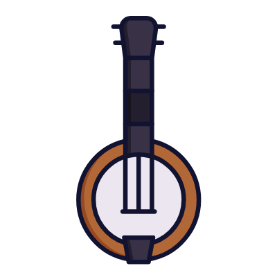 Banjo, Animated Icon, Lineal