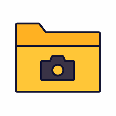 Folder camera, Animated Icon, Lineal