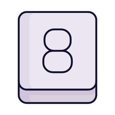 Eight key, Animated Icon, Lineal
