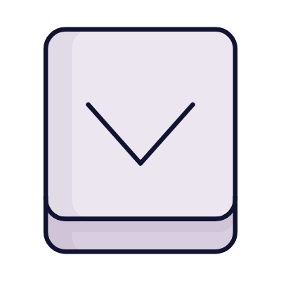 Down Key, Animated Icon, Lineal