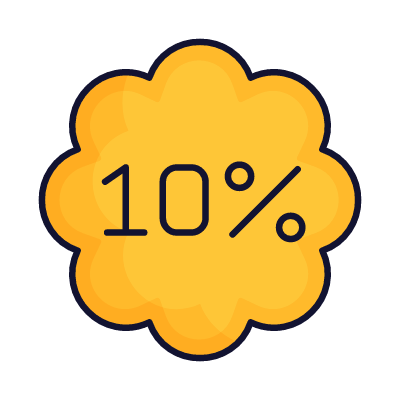 Sale 10%, Animated Icon, Lineal